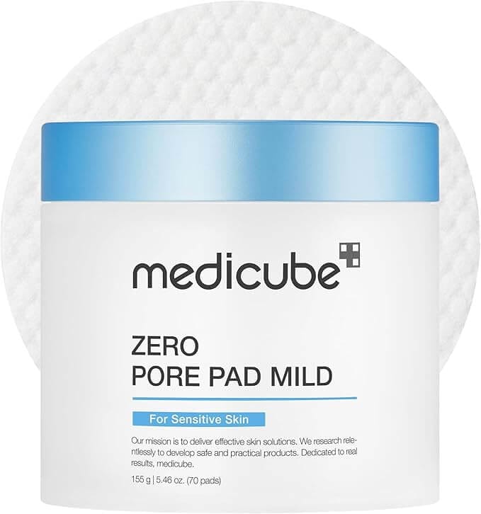 Medicube Zero Pore Pads Mild 2.0 for pore tightening and gentle exfoliation.