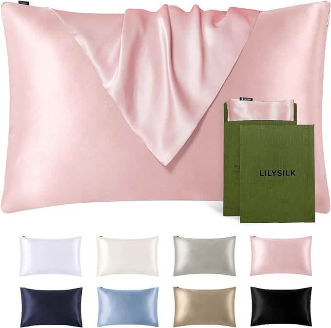 silky pink pillowcase for hair care routine