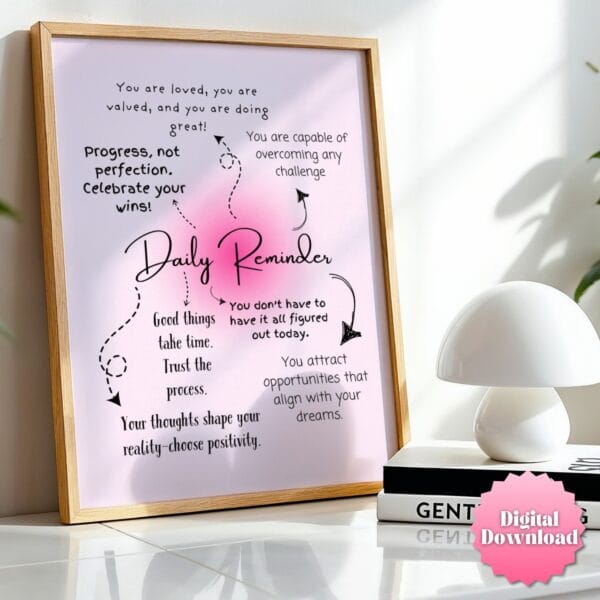Dopamine Decor - Cubicle Decor with Light Pink Wall Art - Digital Download Motivational poster - Image 5