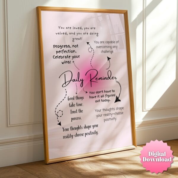 Dopamine Decor - Cubicle Decor with Light Pink Wall Art - Digital Download Motivational poster - Image 6