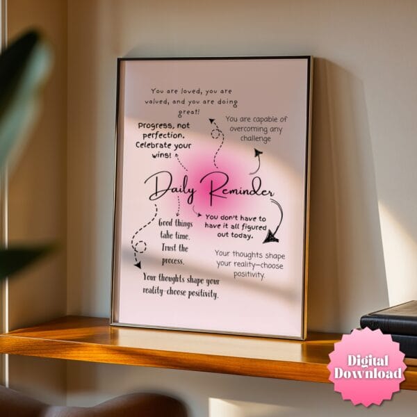 Dopamine Decor - Cubicle Decor with Light Pink Wall Art - Digital Download Motivational poster - Image 8