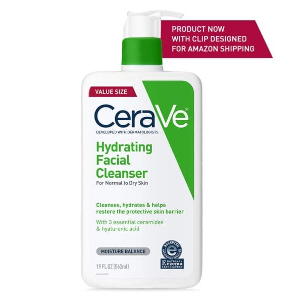 CeraVe Hydrating Facial Cleanser – Non-Foaming Face Wash for Dry & Sensitive Skin with Hyaluronic Acid (16 oz) - Image 9
