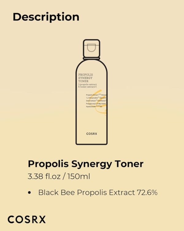COSRX Full Fit Propolis Synergy Toner – Hydrating & Balancing Korean Toner with Propolis + Honey (150ml) - Image 7