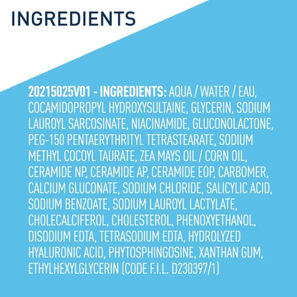 CeraVe Renewing SA Cleanser – Exfoliating Face Wash with Salicylic Acid, Hyaluronic Acid & Niacinamide (16 oz) - Image 8