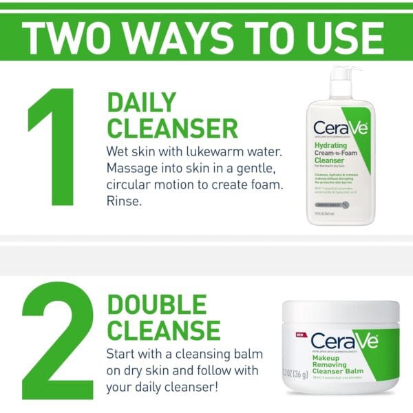 CeraVe Hydrating Cream-to-Foam Cleanser – Face Wash for Dry to Normal Skin with Hyaluronic Acid (19 oz) - Image 15