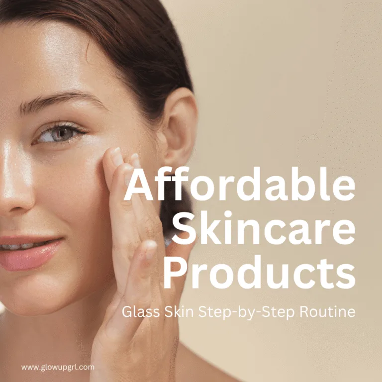 Affordable skincare routine for achieving Korean glass skin with sensitive skin-friendly products.