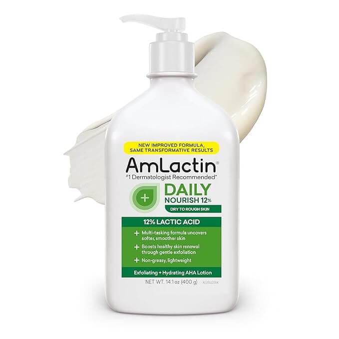 AmLactin Daily Lactic Acid Lotion – Smooths Bumps & Hydrates Dry Skin